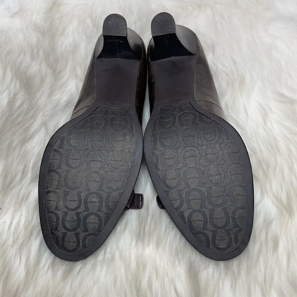 Etienne Aigner Margaux Signature Brown Heels‎ Sz 9